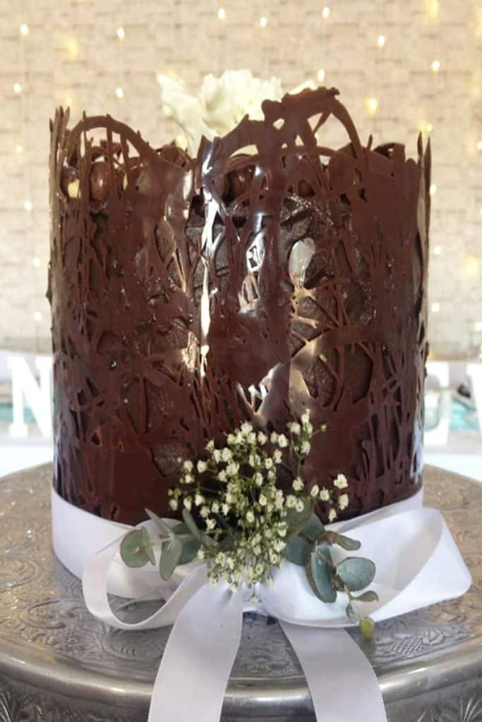 Chocolate covered wedding cake in Howick KZN Midlands