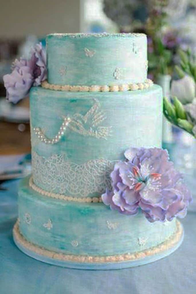 Beautiful aquamarine wedding cake in Howick KZN Midlands
