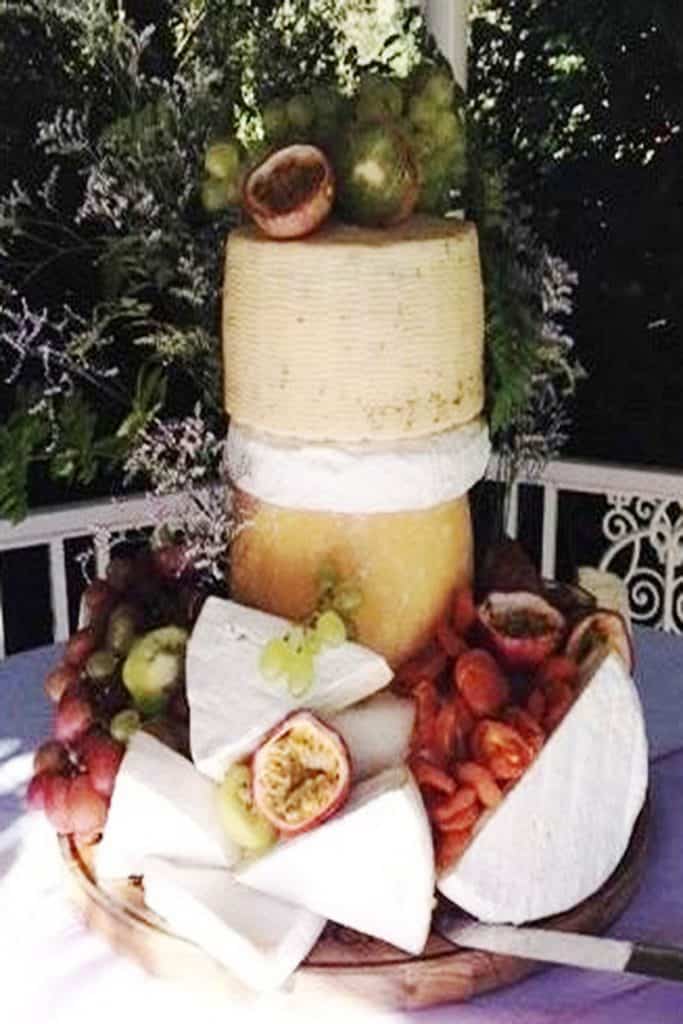 Unusual cheese tower wedding cake in Howick KZN Midlands